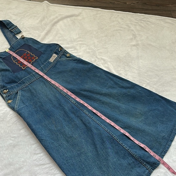 Osh Kosh Vintage Rare Women’s Embroidery Denim Overalls Farmcore Casual Dress 11 - Picture 8 of 13